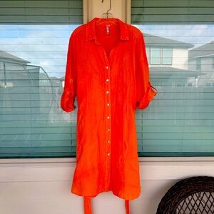 Lulu B Belted Linen Beach Dress Women’s XL